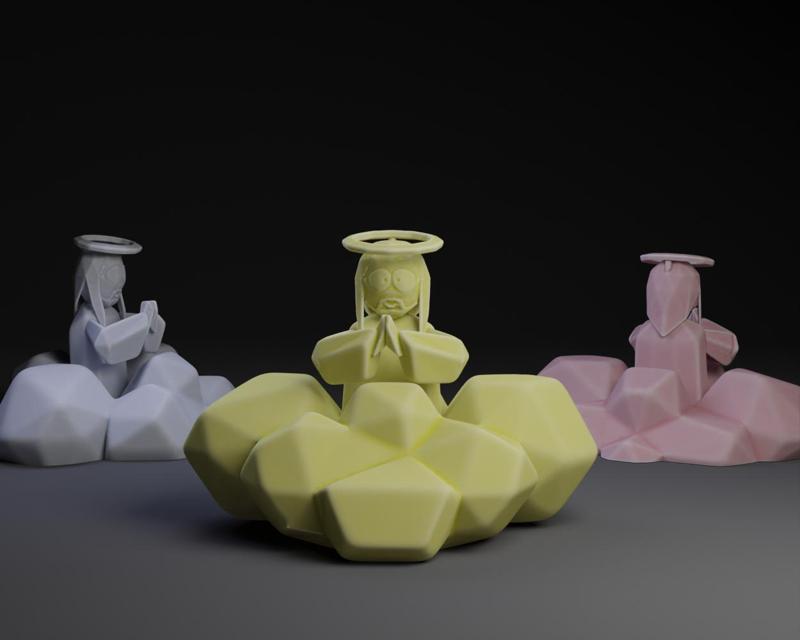 South Park Jesus Praying in Cloud