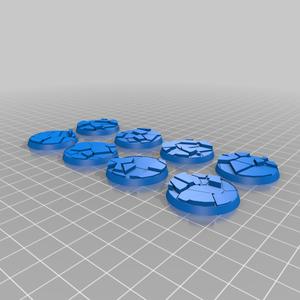 32mm Cracked Earth / Ice Miniature Bases