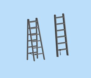 Urban road street scene wooden ladder dual form scene model