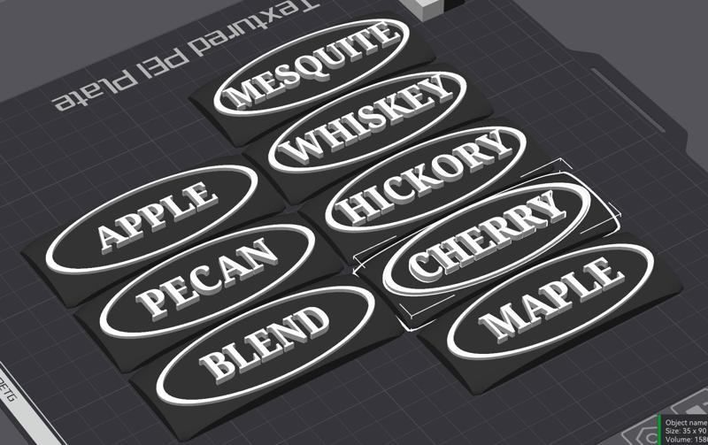 Pellet tags for smoker