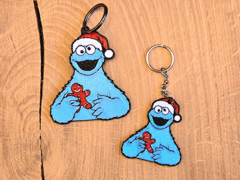Christmas Cookie Monster ornament and keychain