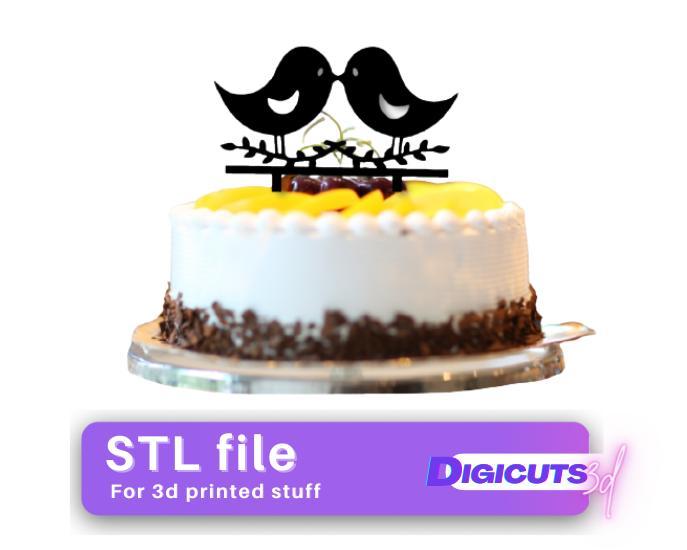 Cake Topper Birds in Love STL