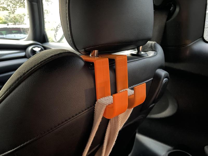 double bag holder for car headrest/seat