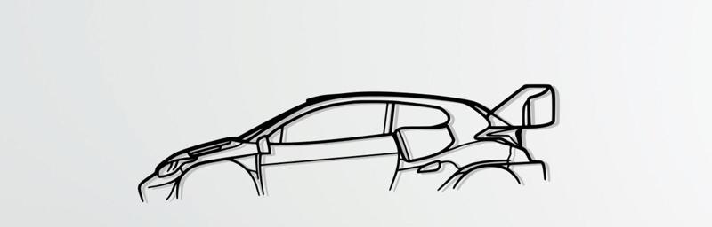 Toyota yaris gr rallye Silhouette Wallart