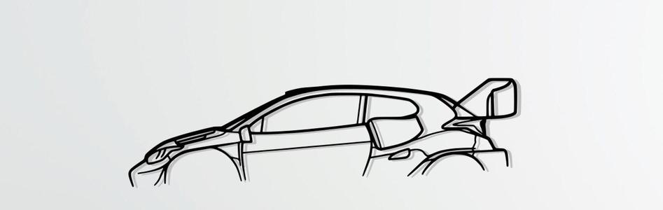 Toyota yaris gr rallye Silhouette Wallart