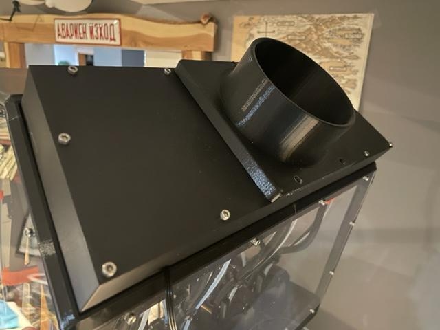 Duct Port 90mm Fan with 4 inch Fume Extractor Vent EnXLosure Back Top Panel Mod by CaptJon