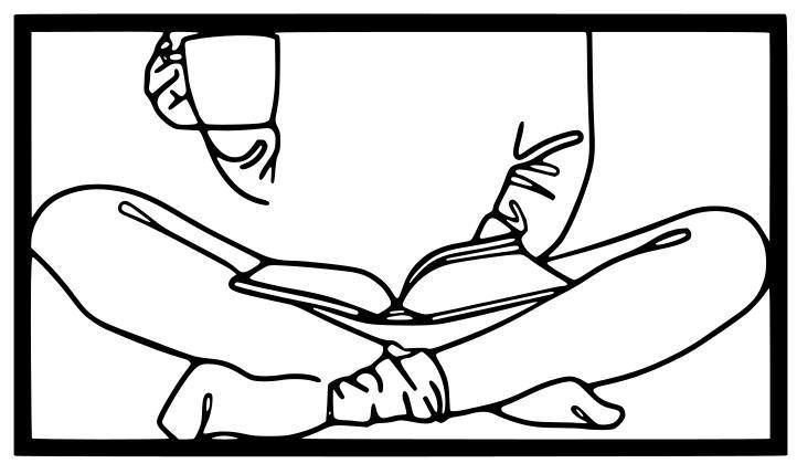 Bookish One Line Art