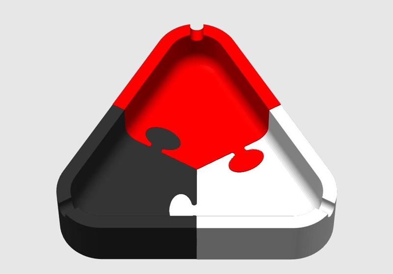 Triangle puzzle ashtray