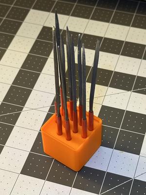 Gridfinity 1x1 Needle File Holder (Up to 10)
