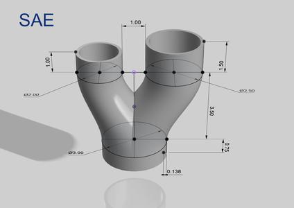Parametric Y Pipe or Hose Fitting