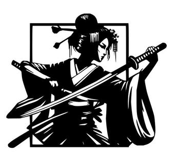 Geisha Samurai Wall Art