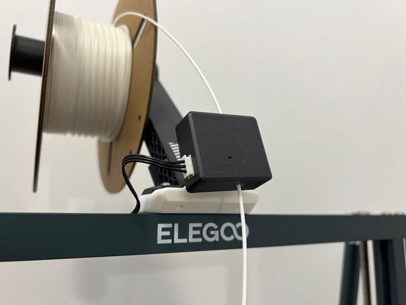 Elegoo Neptune 4 Pro/Plus/Max Filament Sensor/ Run-Out Sensor Bracket Mount (Print in Place) with Filament Clip