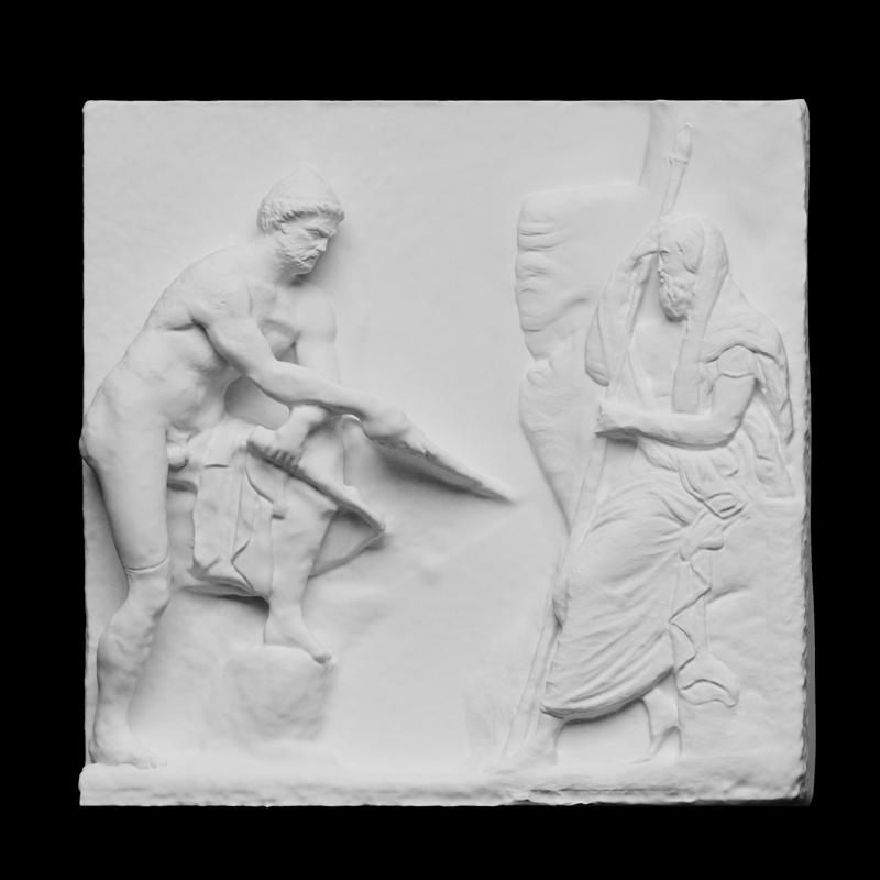 Relief depicting Ulysses consulting the diviner Teiresias