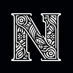 Frottage creation: letter N (version 1)