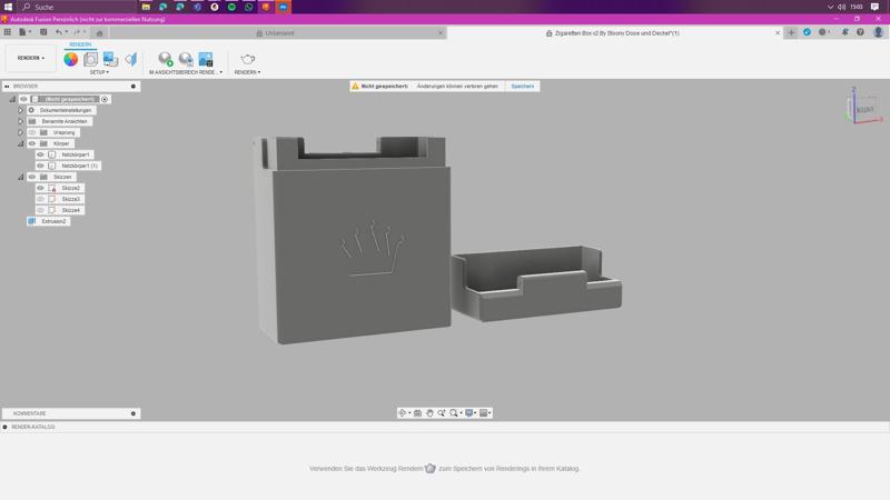 Cigarette box with crown