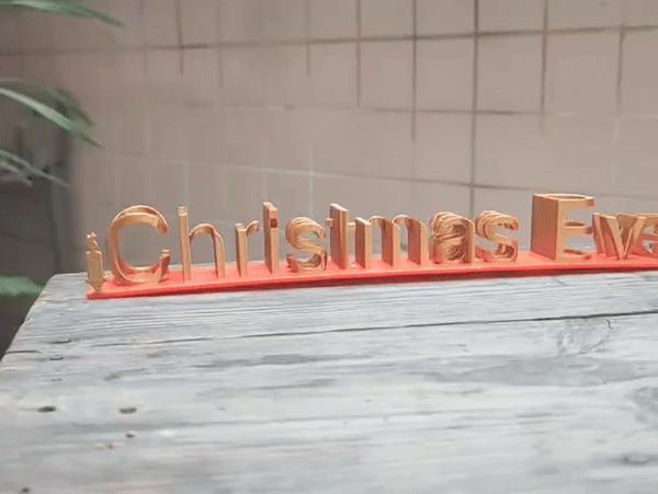 Christmas Eve to Christmas Day (single color change, no wipe tower)