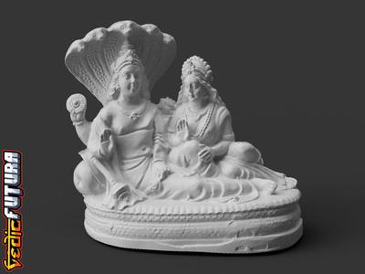 Vishnu & Lakshmi resting on the Divine Snake Sesha