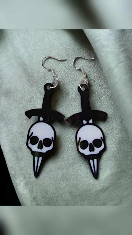 Skull Sword Earrings