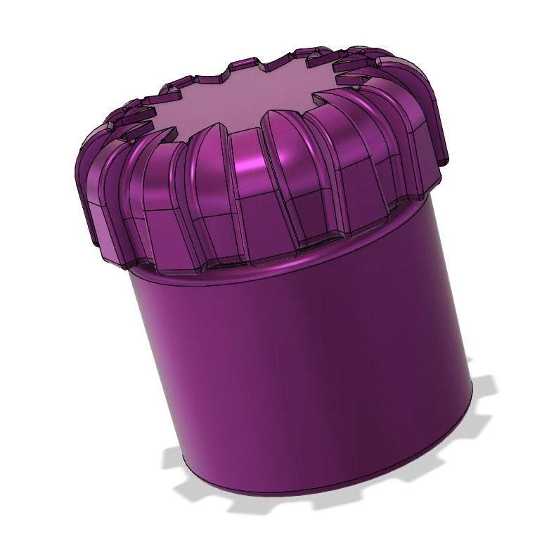 Fancy Knurled Lid Round Container