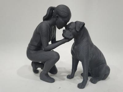 Soul Dog Woman with Boxer Dog Love