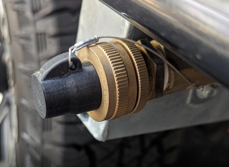 Caravan water inlet dust cap