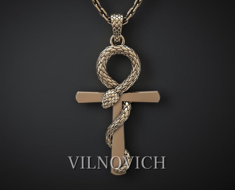ANKH PENDANT WITH A SNAKE Printable Model 3D print model