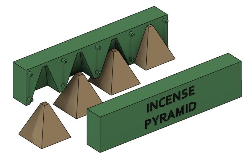 Incense Mold - Pyramid 4x 38x38mm