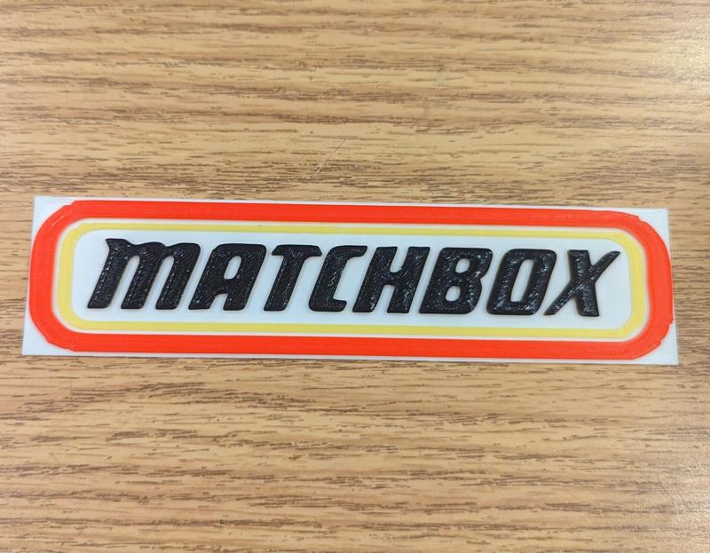 Matchbox logo sign placard for display