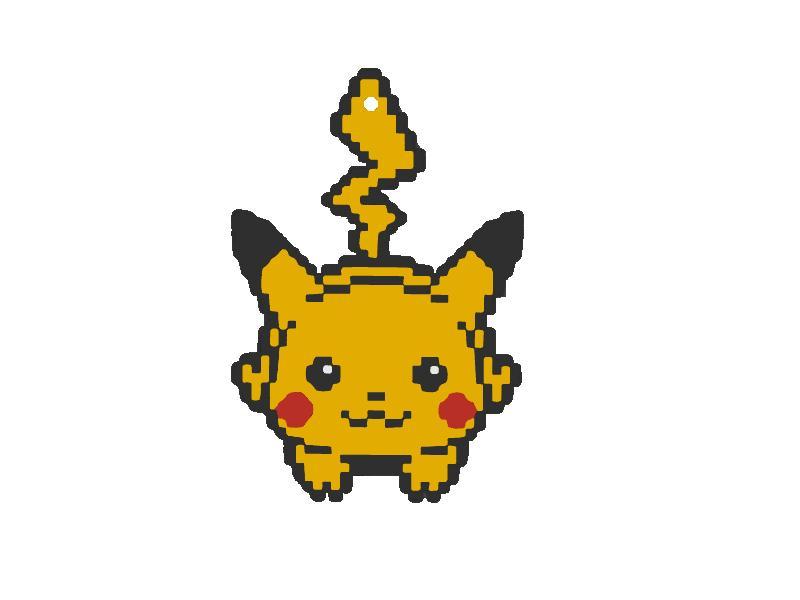 Cute Pixel Pikachu Keychain