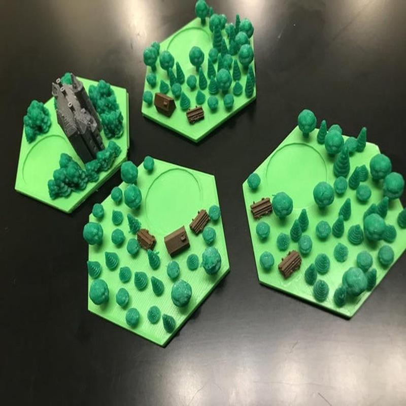 Catan Wood Tiles - Single Nozzle, Multi-color Layers