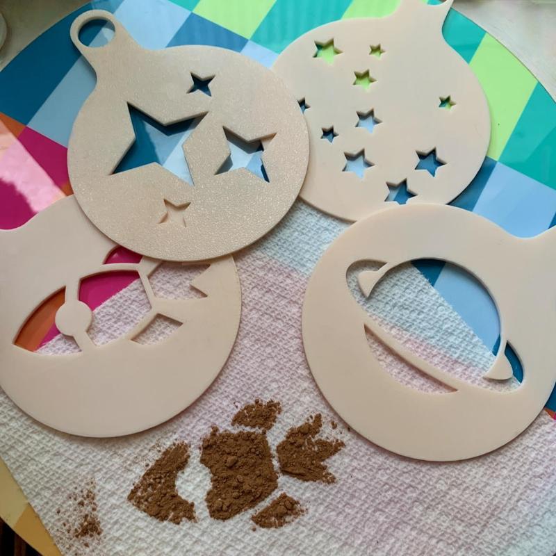 Space Coffee Stencils (for Cappuccinos, Lattes, Cocoa)