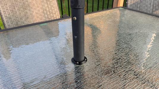 Patio table parasol adapter ring