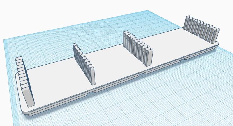 1x4 Gridfinity dupont cable storage 75-120-160mm