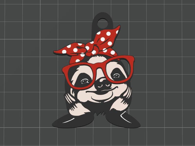 Cute Sassy Sloth – Retro Chic Charm or Keyring