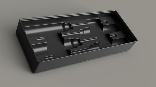 Gridfinity Precision Hex Key bin - extended and filleted.