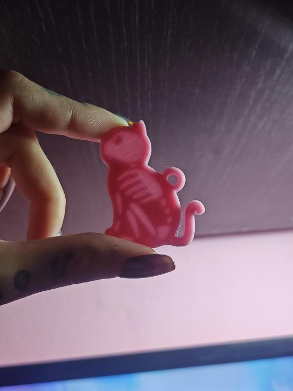 skeleton kitten keychain