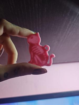 skeleton kitten keychain