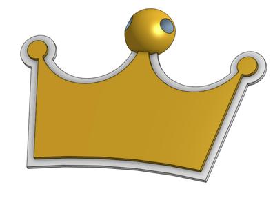 Crown keychain, tag, earrings - 2-3 color no AMS