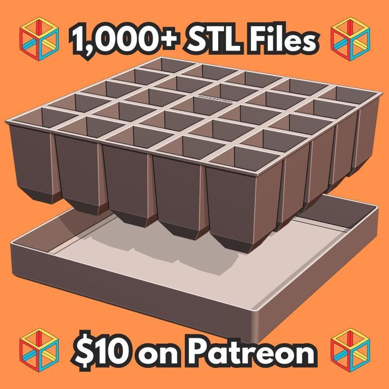 25-Cell Self-Watering Seed Starting Tray MineeForm FDM 3D Print STL File