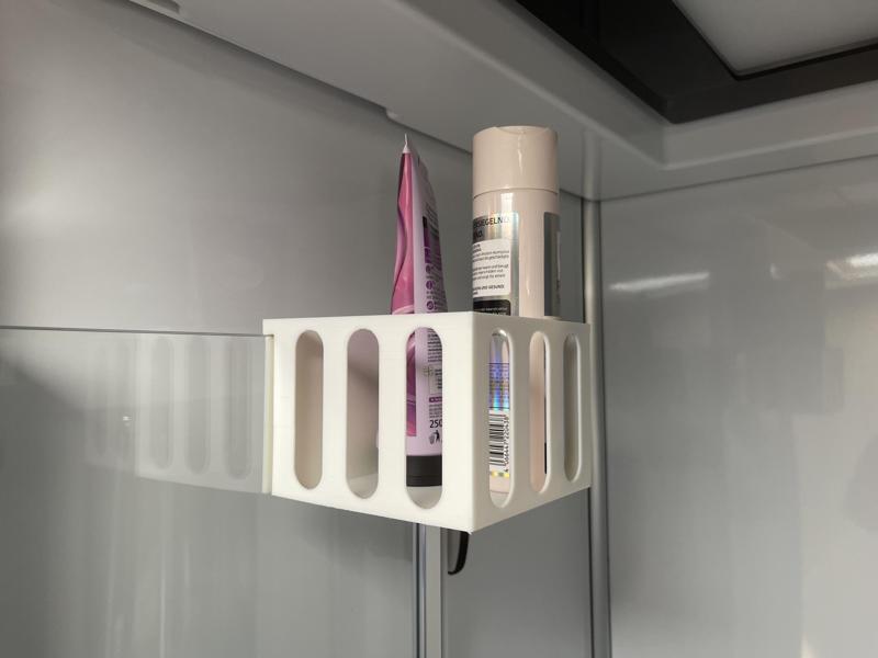 Schale für Duschutensilien für Glastüre Wohnmobil