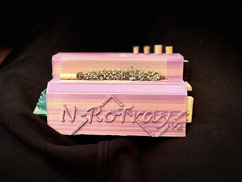N-RoTray V2 - Weed Rolling Tray with handy compartments - Easy print-in-one