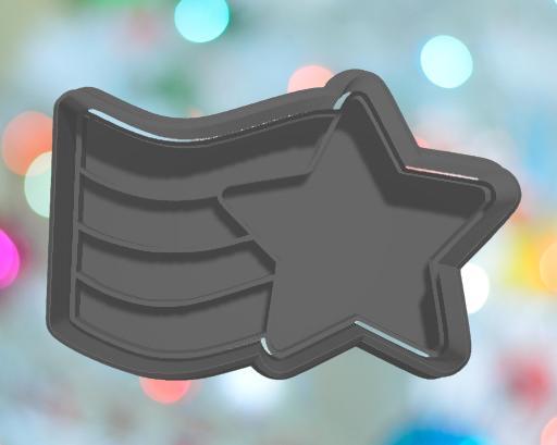 USA Star With Waving Flag Cookie Cutter