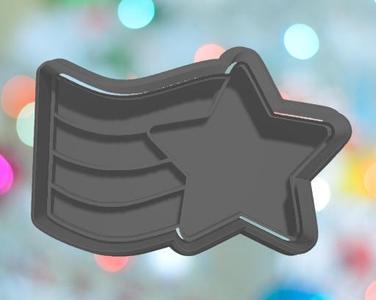 USA Star With Waving Flag Cookie Cutter
