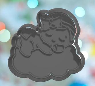 Baby Shower Baby Girl On Cloud Cookie Cutter