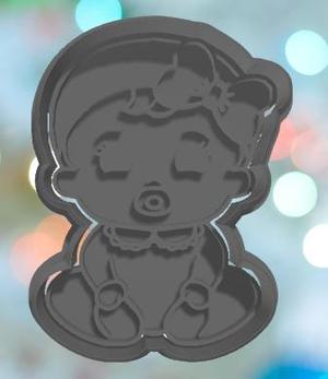 Baby Shower Baby Girl Sitting Cookie Cutter