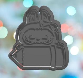 Labubu With Bow Pencil Plaque Cookie Cutter