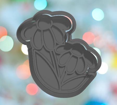 Mothers Day Double Daisy Cookie Cutter