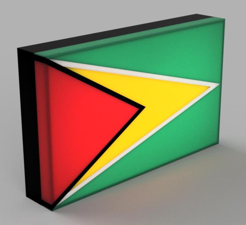 World Flags - Guyana LED Lamp