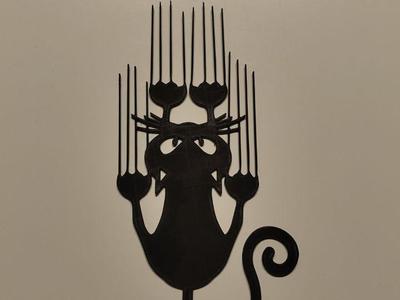 Cat skid wall art