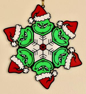 Grinch Snowflake Christmas Decoration